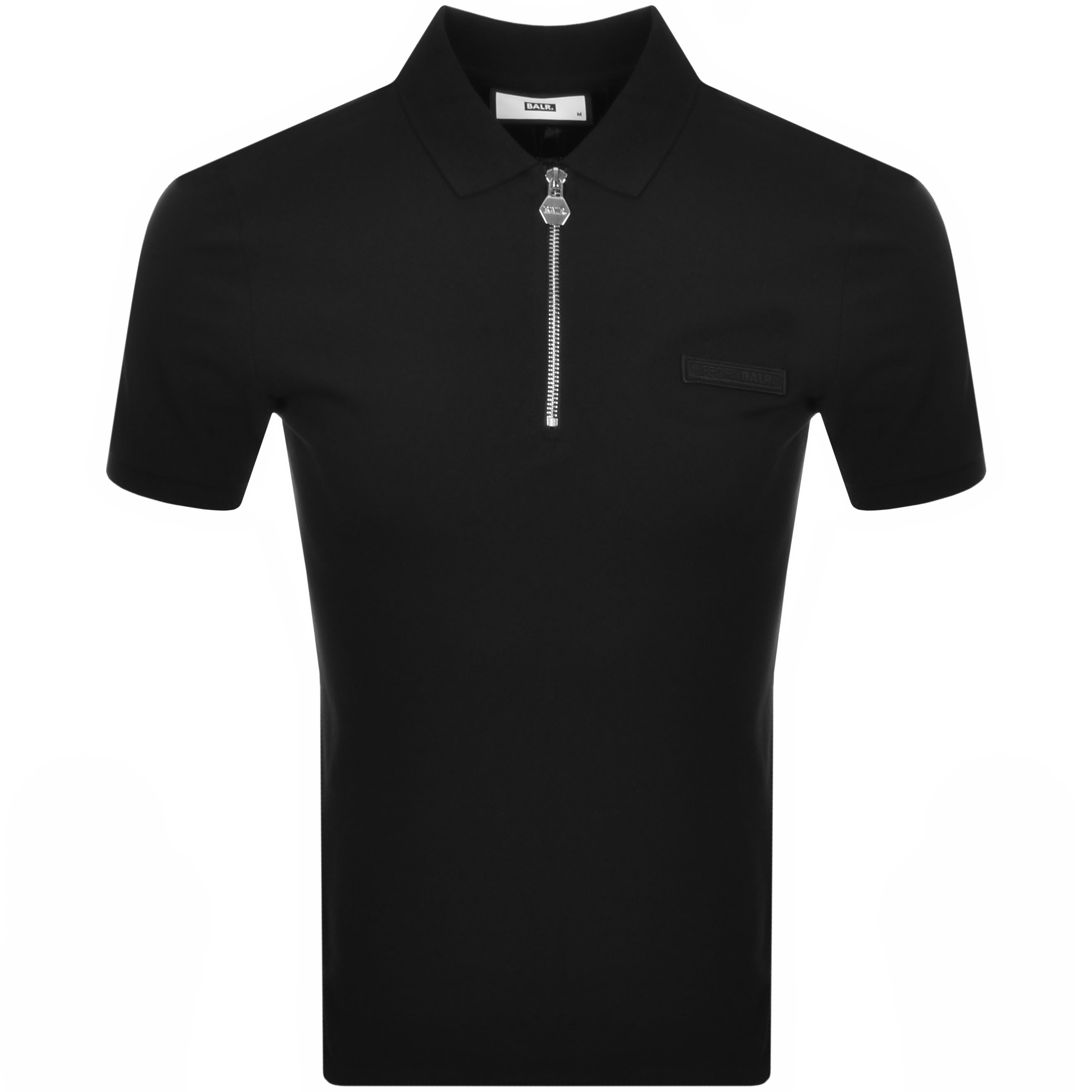 BALR Half Zip Short Sleeve Polo T Shirt Black Mainline Menswear